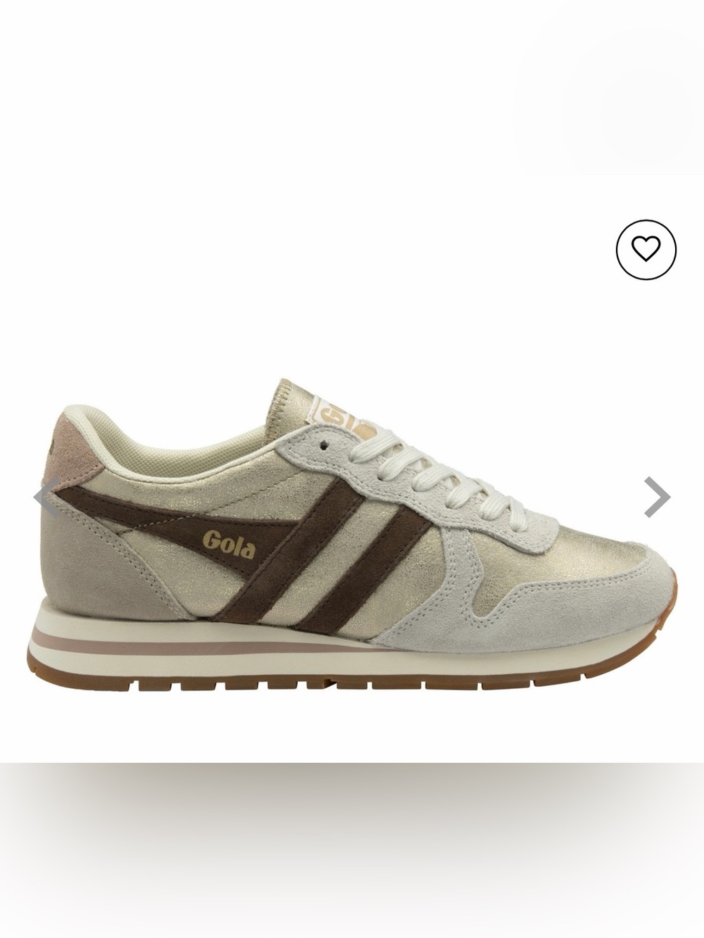 Gola Classics Women's Daytona Blaze Sneakers in Brown, Cream & Gold combo